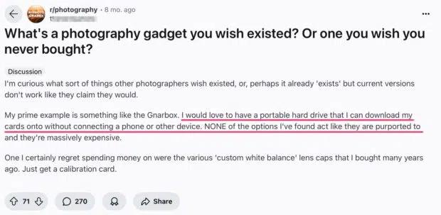 photography gadget Reddit discussion